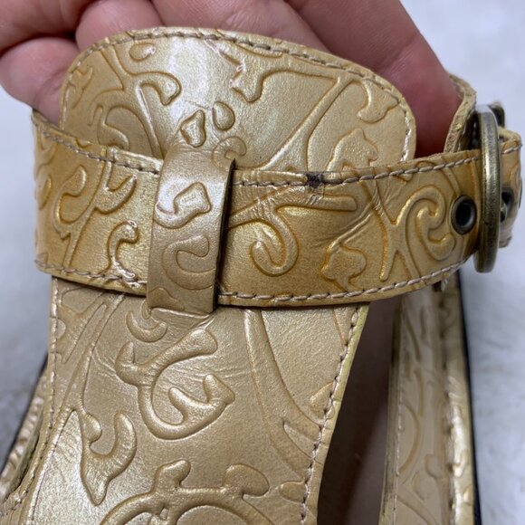 Alegria ALG-513 Women's Classic Beige Gold Leather Mules Slip On Clogs Size 39 - Picture 7 of 13